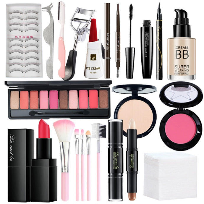 Makeup set including Lipstick eyeliner Mascara Eyeshadow